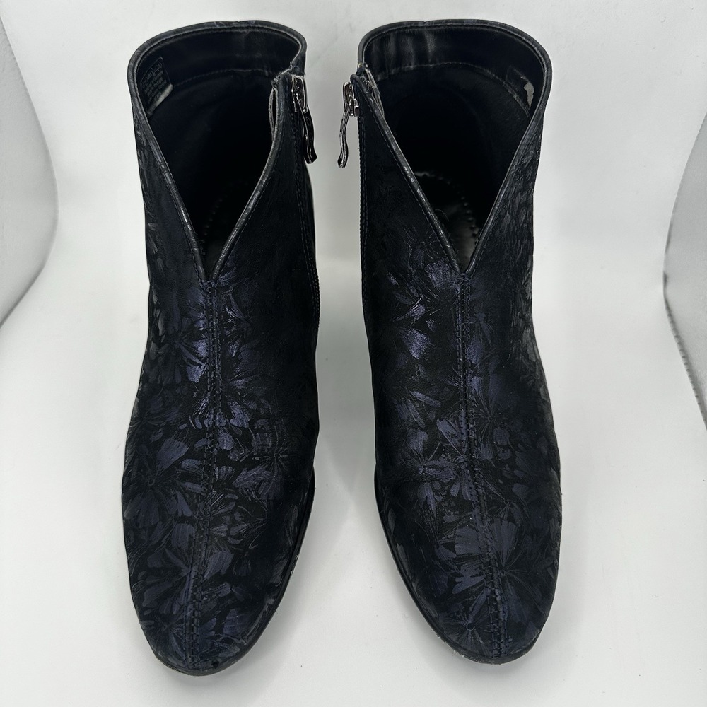 Ara Tricia Blue‎ Dragonfly Bootie Sz 8 Black Luftpolster Goretex Metallic Heel